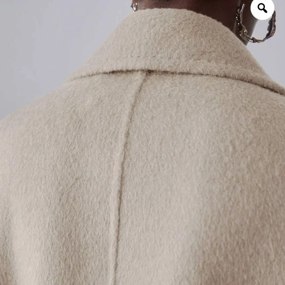 Silk Maison Oversized Beige 100% Wool trench Coat - Picture 10 of 15